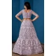 Net Lavender Color Embroidery Work Indian Lehenga Choli -8535182937
