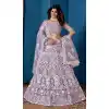 Net Lavender Color Embroidery Work Indian Plus Size Lehenga Choli -8535182937