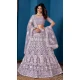 Net Lavender Color Embroidery Work Indian Lehenga Choli -8535182937