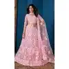 Net Pink Color Embroidery Work Indian Plus Size Lehenga Choli -8535182938
