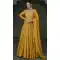 Premium Silk Embroidery Work Mustard Anarkali Gown Dresses - 8556183031