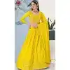 Faux Georgette Sequins Work Plus Size Women Lehenga Choli In Lemon - 8580183126