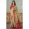 Enchanting Multi Color Tissue Silk Flower Print Work  Saree - 8583183142