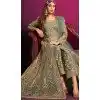 Embroidery Work Green Color Net Pakistani Plus Size Salwar Suit - 8591183194