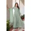 Sea Green Faux Georgette Embroidery Work Designer Plus Size Salwar Kameez - 8601183232