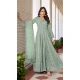Sea Green Faux Georgette Embroidery Work Designer Salwar Kameez - 8601183232