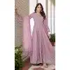 Lavender Faux Georgette Embroidery Work Designer Plus Size Salwar Kameez - 8601183233