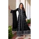 Black Faux Georgette Embroidery Work Designer Salwar Kameez - 8601183234
