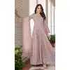 Mauve Faux Georgette Embroidery Work Designer Plus Size Salwar Kameez - 8601183235