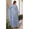 Blue Faux Georgette Embroidery Work Designer Plus Size Salwar Kameez - 8601183236