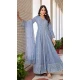 Blue Faux Georgette Embroidery Work Designer Salwar Kameez - 8601183236