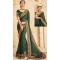 Green Satin Silk Embroidery Work Traditional Wear Saree - 8604183250