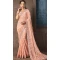 Georgette Embroidery Work Peach Color Indian Saree - 8618183331