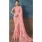 Georgette Embroidery Work Pink Color Indian Saree - 8618183333