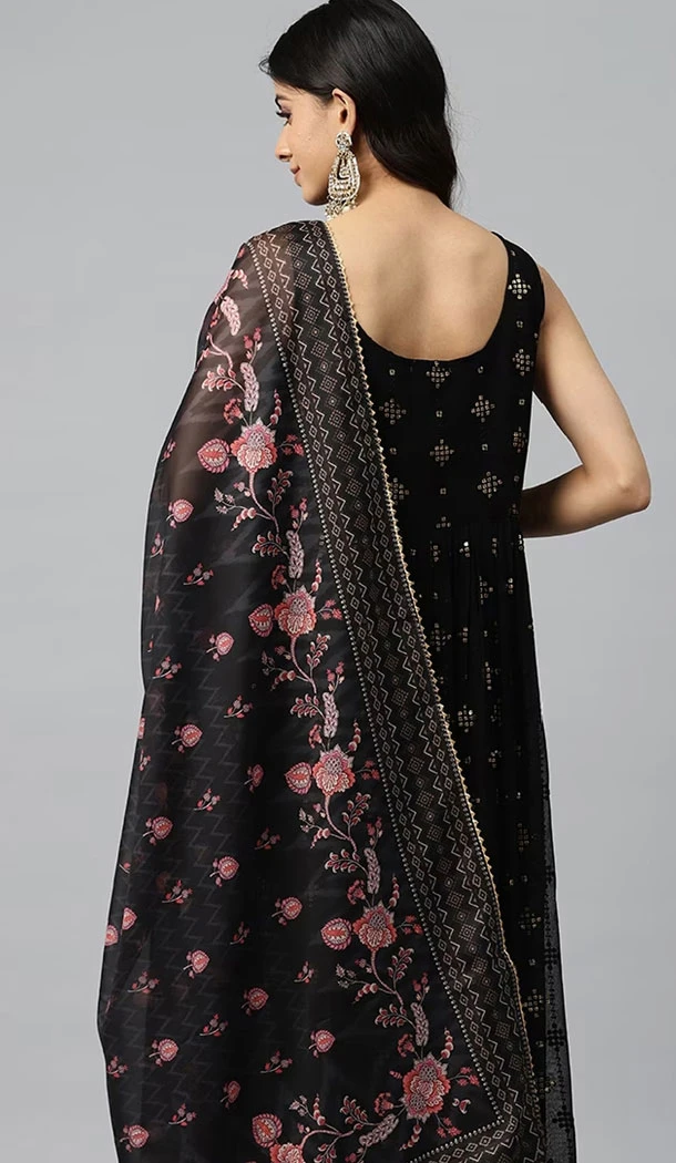 Multi Color Georgette Embroidered Designer Readymade Sharara Suit - 8626183368