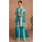 Real Chinon Embroidered Sky Blue Color Readymade Palazzo Suit - 8627183373