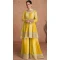 Real Chinon Embroidered Yellow Color Readymade Palazzo Suit - 8627183374