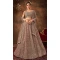Brown Faux Georgette Multi Thread Work Designer Lehenga Choli - 8628183377