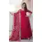 Faux Blooming Embroidery Work Pink Readymade Women Gown - 8641183452
