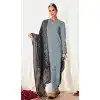 Modal Silk Embroidery Work Plus Size Pakistani Salwar Kameez In Aqua Blue - 8674183642