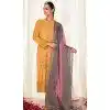 Modal Silk Embroidery Work Plus Size Pakistani Salwar Kameez In Yellow - 8674183644
