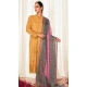 Modal Silk Embroidery Work Pakistani Salwar Kameez In Yellow - 8674183644
