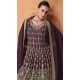 Embroidery Work Georgette Pakistani Wine Designer Sharara Suit - 8687183699