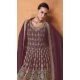 Embroidery Work Georgette Pakistani Purple Designer Sharara Suit - 8687183701