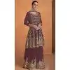 Embroidery Work Georgette Pakistani Purple Designer Plus Size Sharara Suit - 8687183701