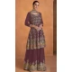 Embroidery Work Georgette Pakistani Purple Designer Sharara Suit - 8687183701