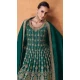 Embroidery Work Georgette Pakistani Teal Green Designer Sharara Suit - 8687183702