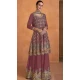 Embroidery Work Georgette Pakistani Mauve Designer Sharara Suit - 8687183703