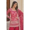 Viscose Jacquard Zari Embroidery Work Readymade Sharara Suit In Rani Pink - 8693183728