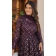 Classy Purple Embroidered Faux Blooming Readymade Gown Suit - 8695183733