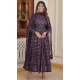 Classy Purple Embroidered Faux Blooming Readymade Gown Suit - 8695183733