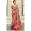 Pattu Silk Zari Weaving Work Multi Color Plus Size Indian Saree - 8706183827