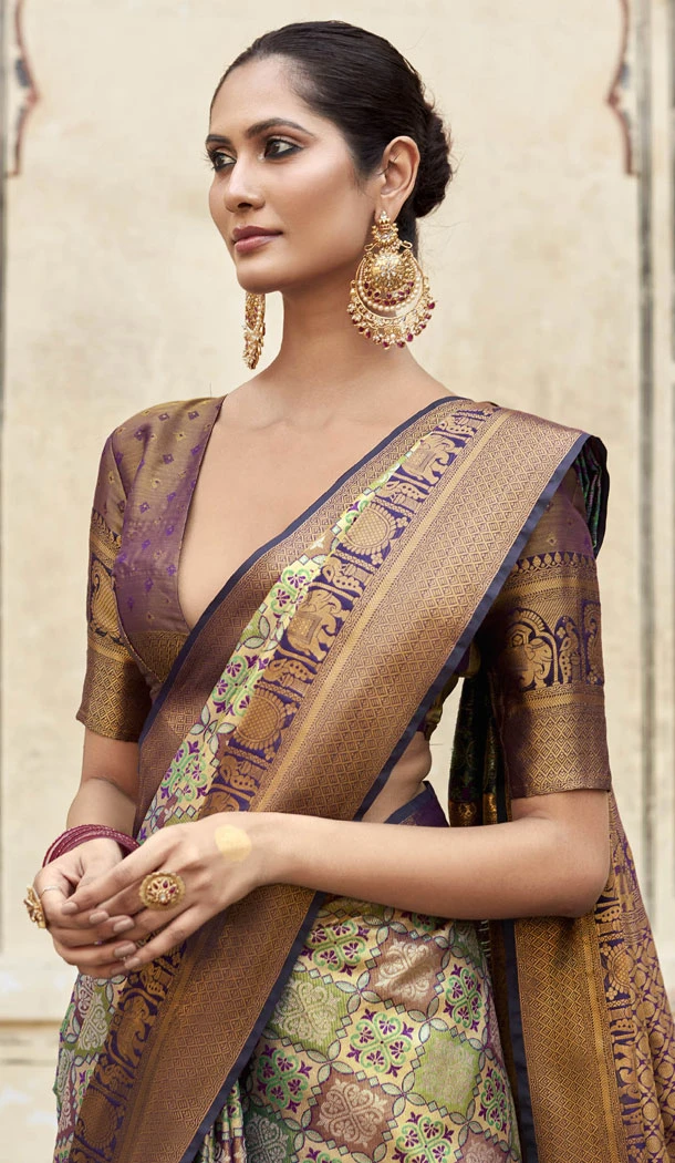 Pattu Silk Zari Weaving Work Light Green Color Indian Saree - 8706183828