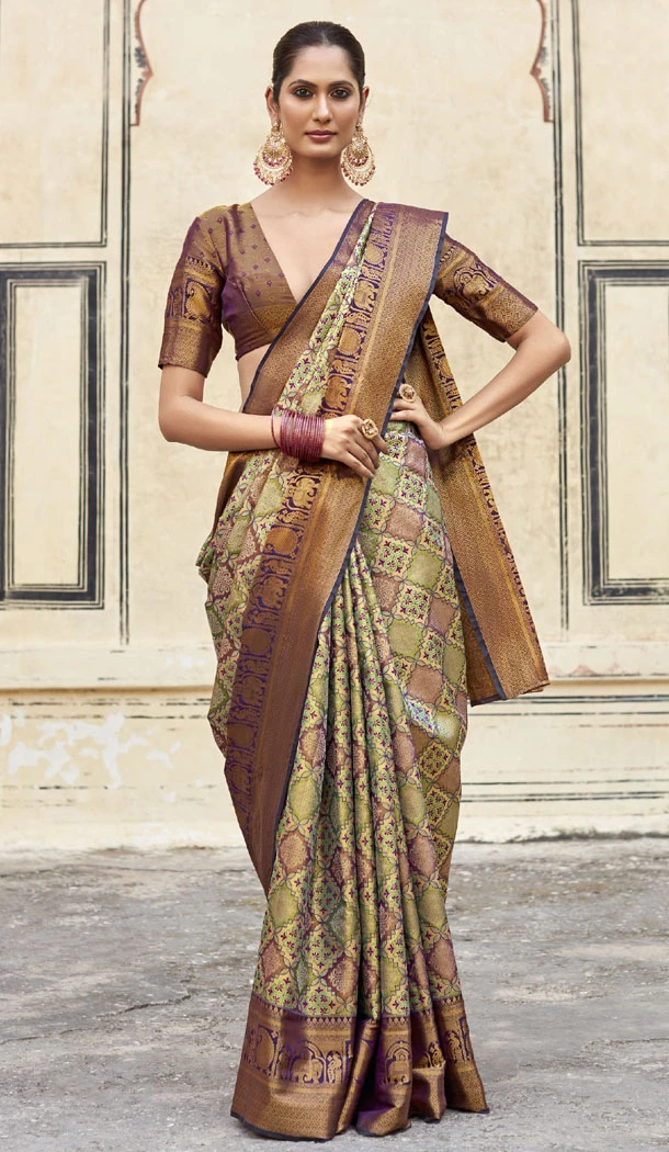Pattu Silk Zari Weaving Work Light Green Color Indian Saree - 8706183828