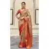 Multi Color Pattu Silk Zari Weaving Work Plus Size Indian Saree - 8706183829