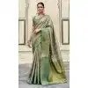 Pattu Silk Zari Weaving Work Rama Green Color Plus Size Indian Saree - 8706183831