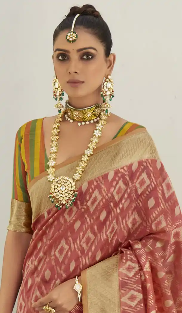 Multi Color Weaving Work Organza Silk Indian Saree - 8707183833