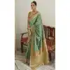 Weaving Work Organza Silk Party Wear Multi Color Heavy Plus Size Indian Saree - 8707183834