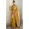 Yellow Color Weaving Work Organza Silk Plus Size Indian Saree - 8707183837