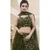 Georgette With Zari Embroidery Work Green Party Wear Plus Size Lehenga Choli - 8708183840
