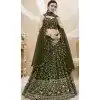 Georgette With Zari Embroidery Work Green Party Wear Plus Size Lehenga Choli - 8708183840