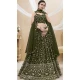 Georgette With Zari Embroidery Work Green Party Wear Lehenga Choli - 8708183840