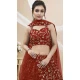 Georgette With Zari Embroidery Work Red Party Wear Lehenga Choli - 8708183842