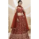 Georgette With Zari Embroidery Work Red Party Wear Lehenga Choli - 8708183842