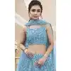 Georgette With Zari Embroidery Work Sky Blue Party Wear Plus Size Lehenga Choli - 8708183843