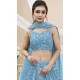 Georgette With Zari Embroidery Work Sky Blue Party Wear Lehenga Choli - 8708183843